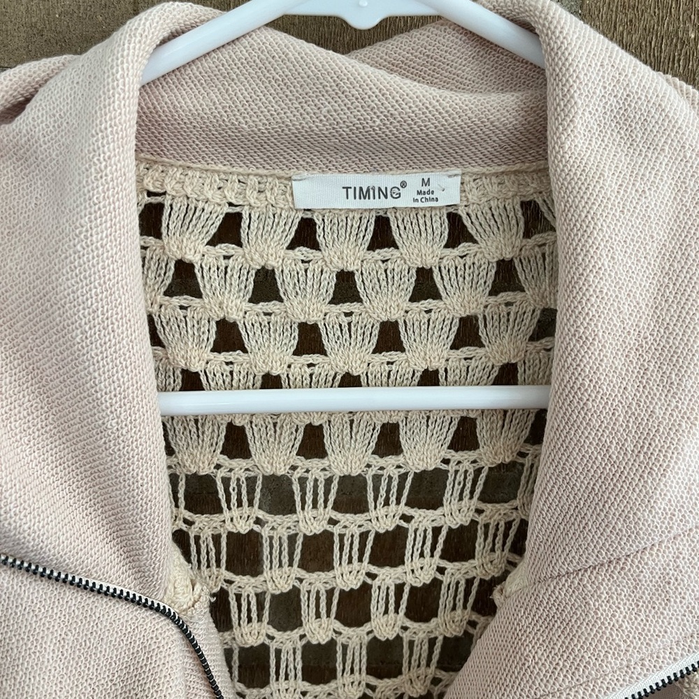 Timing Open-Knit Zip Front Cardigan - Picture 4 of 5